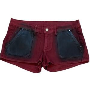 PAIGE denim shorts maroon and black size 28 sample